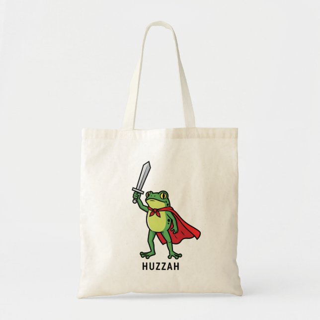 Huzzah Frog Knight Funny Sword Meme Zitat Tragetasche (Vorne)