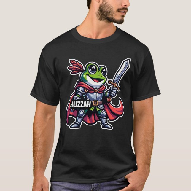 Huzzah Frog Knight T-Shirt (Vorderseite)