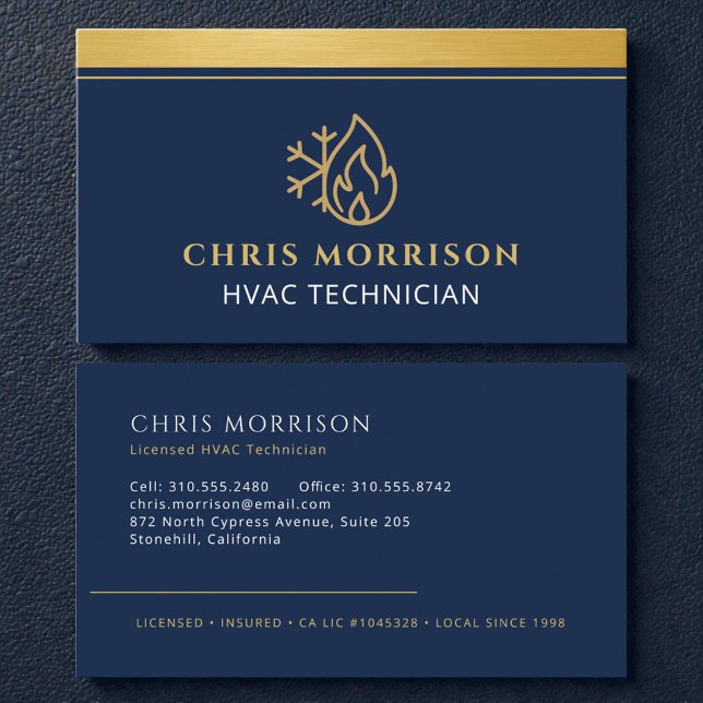 HVAC AC Heating Cooling Heat Service Tech Visitenkarte (Von Creator hochgeladen)