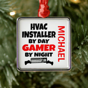 HVAC Installer-Lieben Videospiele spielen CUSTOM Ornament Aus Metall