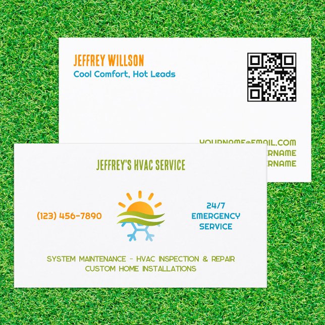 HVAC-Klimaanlage nach Maß QR Visitenkarte (HVAC Air Conditioning Custom QR Business Cards)