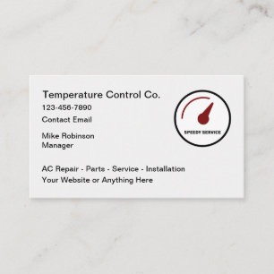 HVAC-Klimaanlagenservice-Geschäftskarten Visitenkarte