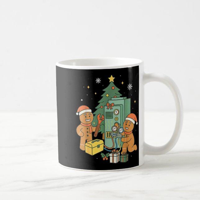Hvac Lebkuchen Weihnachts Techniker Bau Kaffeetasse (Rechts)