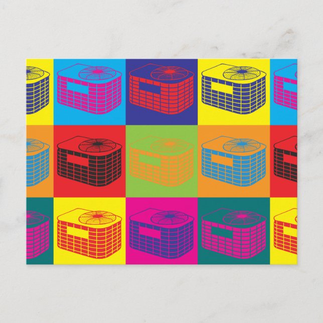HVAC Pop Art Postkarte (Vorderseite)