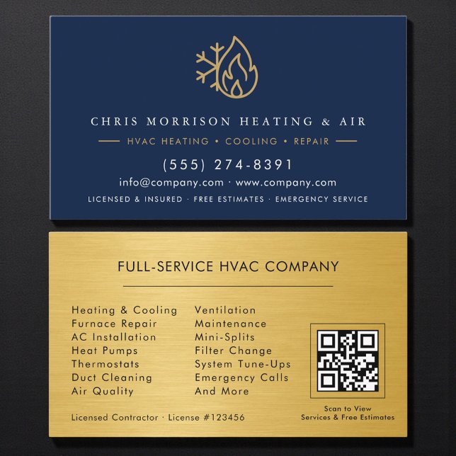 HVAC-Reparatur- und Installations-QR-Code Visitenkarte (Von Creator hochgeladen)