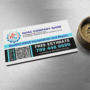 HVAC-Service (Eigenes Logo, Name, QR-Code, Slogan) Magnetische Visitenkarte