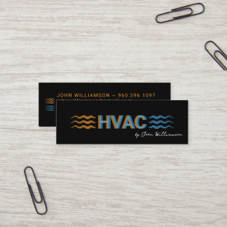 HVAC-Service-Logo Warm- und Kaltluftsymbole Mini Visitenkarte