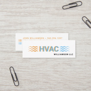 HVAC-Service-Logo Warm- und Kaltluftsymbole Mini Visitenkarte