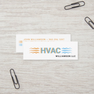 HVAC-Service-Logo Warm- und Kaltluftsymbole Mini Visitenkarte