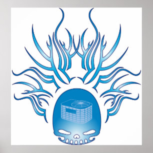 HVAC Skull Poster