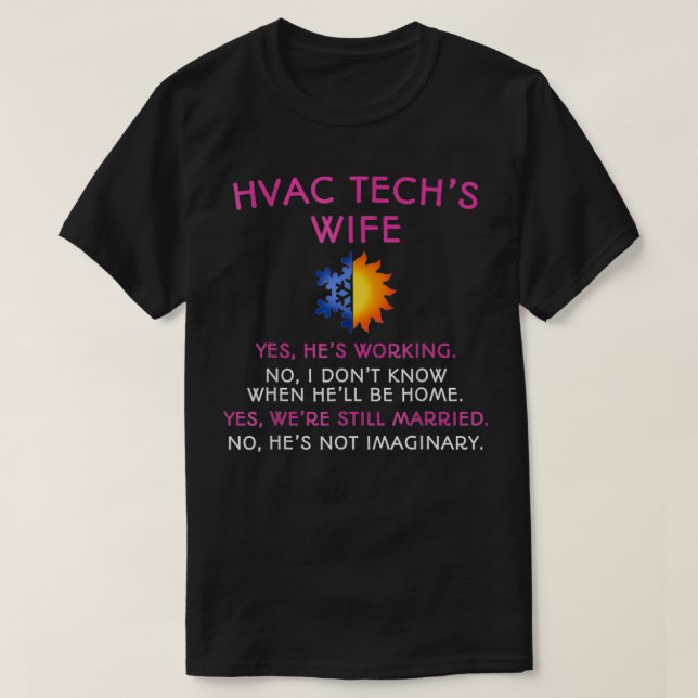 HVAC Tech Ehefrau HVAC Techniker T-Shirt (Design vorne)