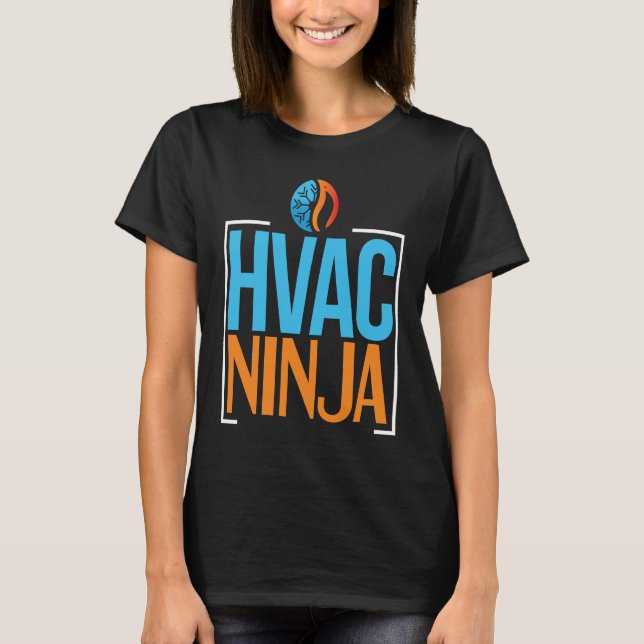 HVAC Tech   HVAC Ninja Humor HVAC Mechanic T-Shirt (Vorderseite)