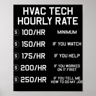 HVAC Tech Stundensatz T Shirt Poster