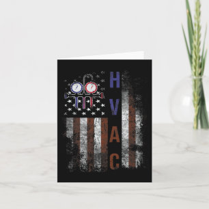 Hvac Techniacian Men American Flag USA Vintag Gif Karte