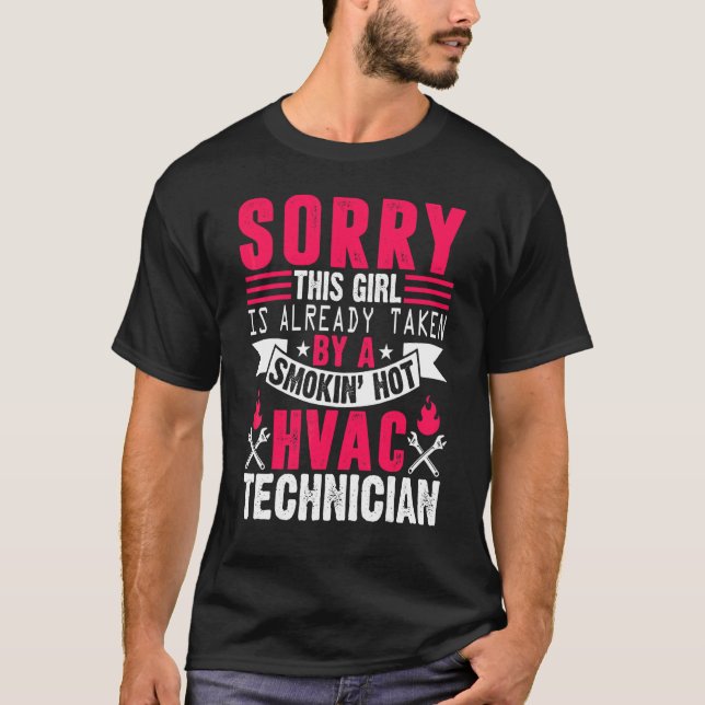 Hvac Technician Ehefrau Mechanischer Service Hvacr T-Shirt (Vorderseite)