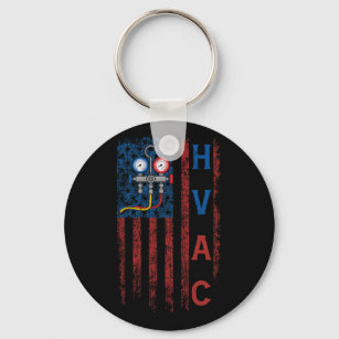 HVAC Technician Flag USA Vintag Schlüsselanhänger