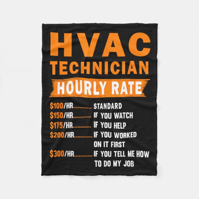 Hvac Technician Hourly Rate Funny Hvac Mechanic Sa Fleecedecke (Vorderseite)