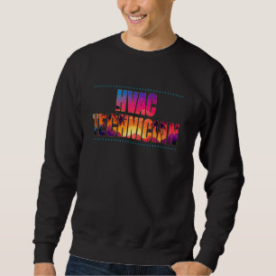 Hvac Technician Job Titel Beruf Sunset Retro Sweatshirt