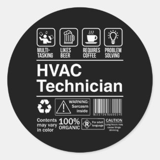 Hvac Technician Product Label Runder Aufkleber