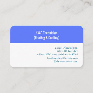 HVAC-Techniker (Heizung und Kühlung) Visitenkarte