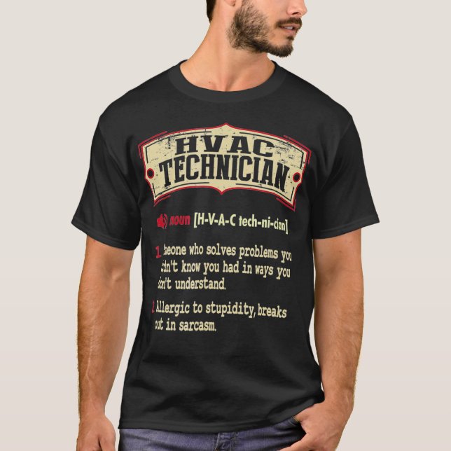HVAC Techniker Wörterbuch Sarcastic T-Shirt (Vorderseite)