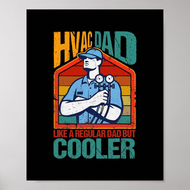 HVAC-Vater Aber Cooler lustiger HVAC-Techniker Vat Poster (Vorne)