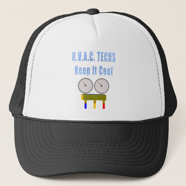 HVACTechs behalten es Cool.png Truckerkappe (Vorderseite)