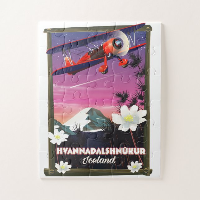 Hvannadalshnkur Island Reiseplakat. Puzzle (Vertikal)