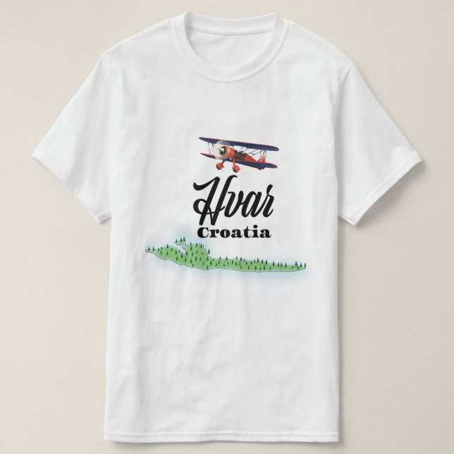 Hvar Croatia Karte T-Shirt (Design vorne)