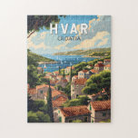 Hvar Croatia Reisen Art Vintag Puzzle<br><div class="desc">Hvar Retro Vektor Reise Design. Hvar,  eine kroatische Insel an der Adria,  ist am besten als Badeort bekannt. Zu den Highlights der Hafenstadt Hvar zählen die Mauern aus dem 13. Jahrhundert.</div>