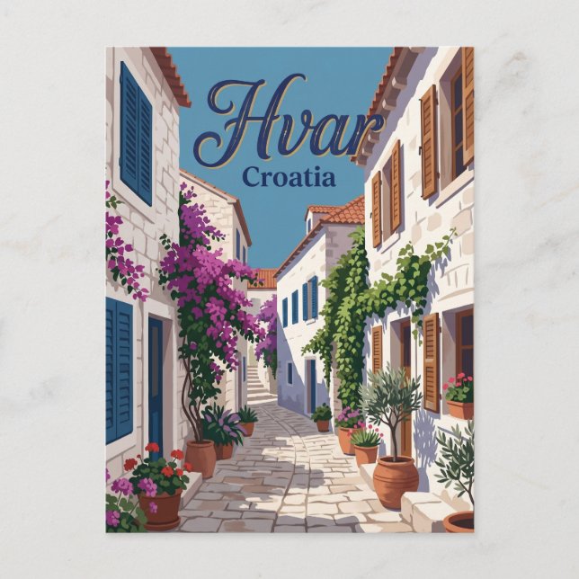 Hvar-Gasse Kroatien Postkarte (Vorderseite)