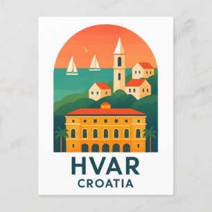 Hvar Insel Altstadt Postkarte - Entdecken Sie das 