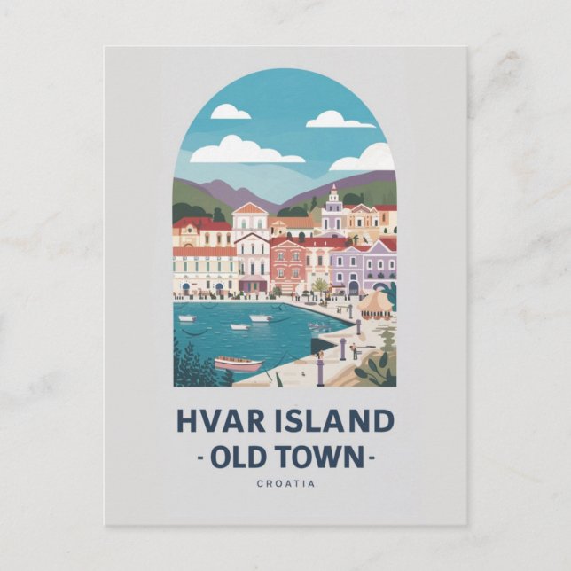 Hvar Island Old Town Postcard - Entdecken Sie die  Postkarte (Vorderseite)