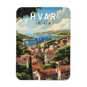 Hvar Kroatien Reise Kunst Vintage Magnet