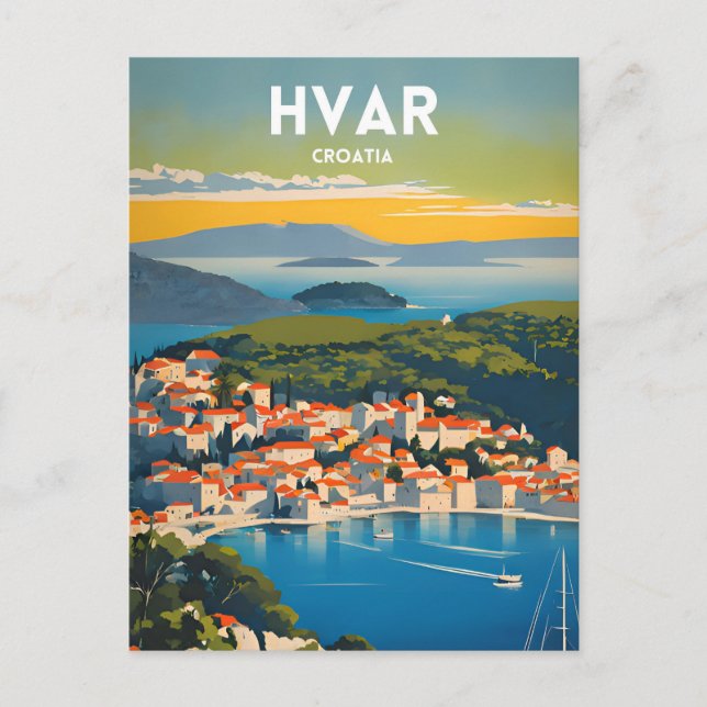 Hvar Postkarte (Vorderseite)