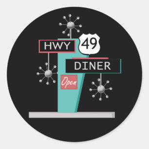 HWY 49 Restaurant Runder Aufkleber