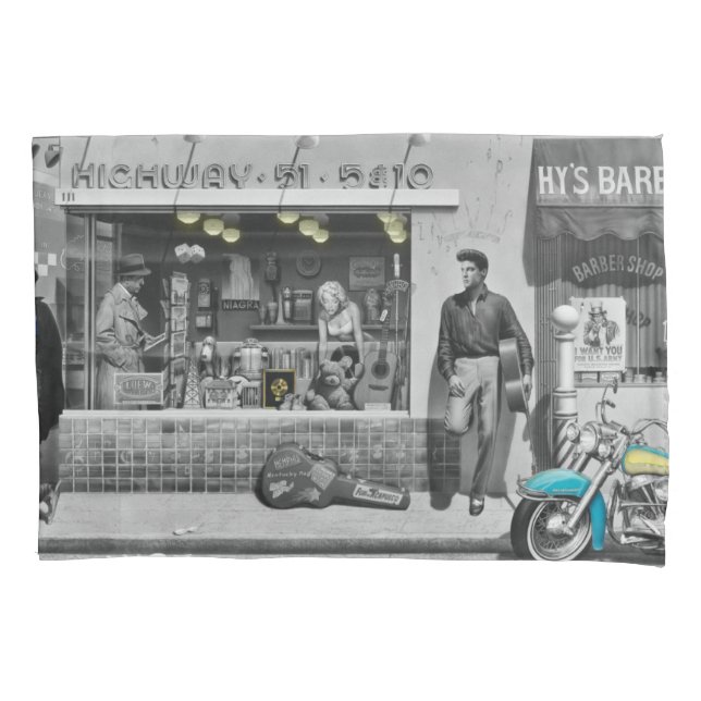 HWY 51 Silber 2 Kissenbezug (Vorderseite-Links)