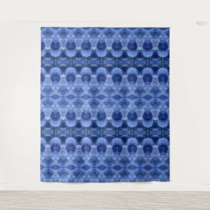 Hy Blue Ikat Wandteppich