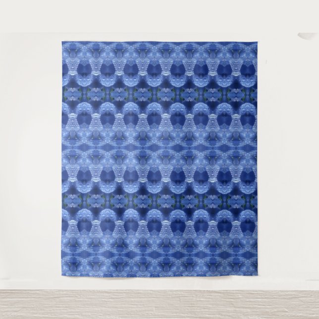 Hy Blue Ikat Wandteppich (Vorderseite)