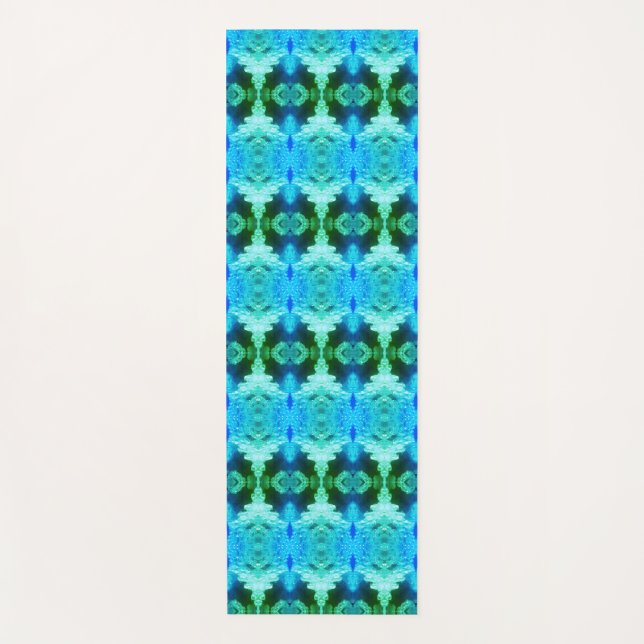 Hy Blue Ikat Zen Yogamatte (Vorderseite)