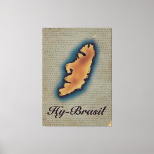 Hy-Brazil Mythological Old Map Leinwanddruck