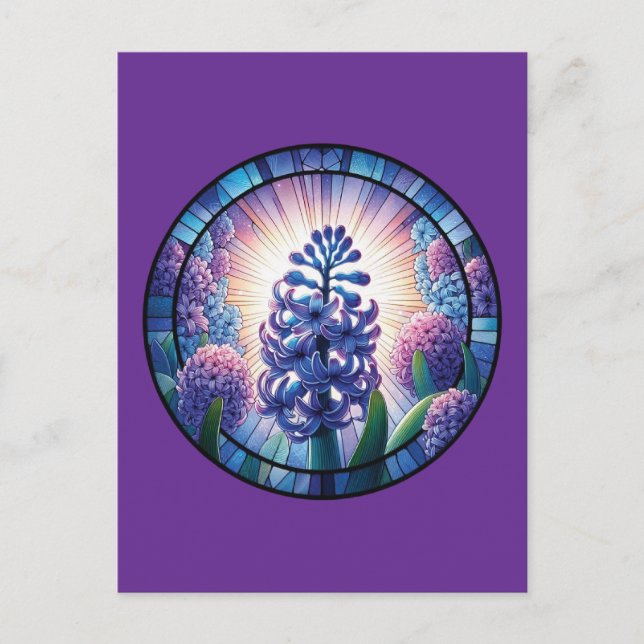 Hyacinth - Feste Glaskunst Postkarte (Vorderseite)