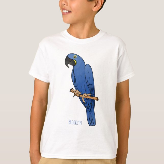 Hyacinth macaw bird cartoon illustration  T-Shirt (Vorderseite)
