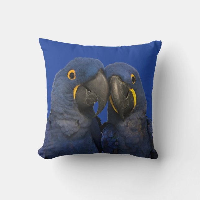 Hyacinth Macaw Parrot Bird Selten Kissen (Vorderseite)