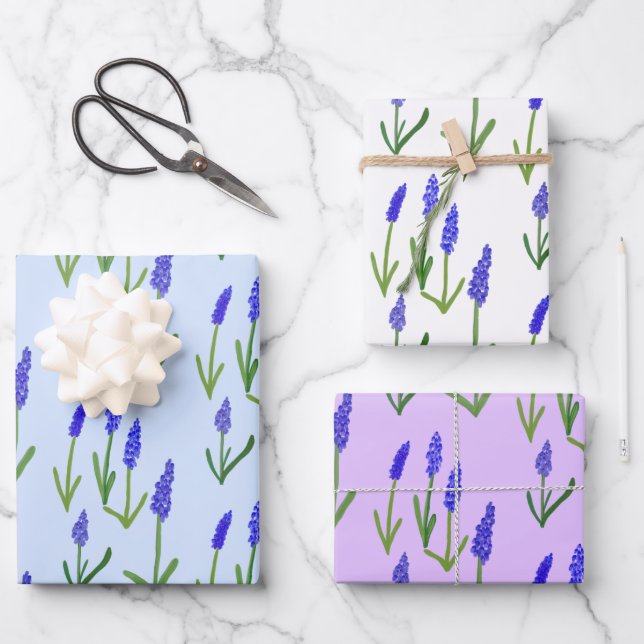 Hyacinth Osterfrühling Blumenmuster Bulbs Geschenk Geschenkpapier Set (Vorderseite)
