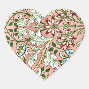 Hyacinth - William Morris Vintage Design Herz-Aufkleber