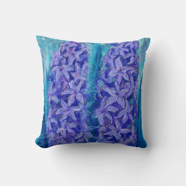 Hyacinths Sping Blume Ostern Geschenk Blumenmalere Kissen (Vorderseite)