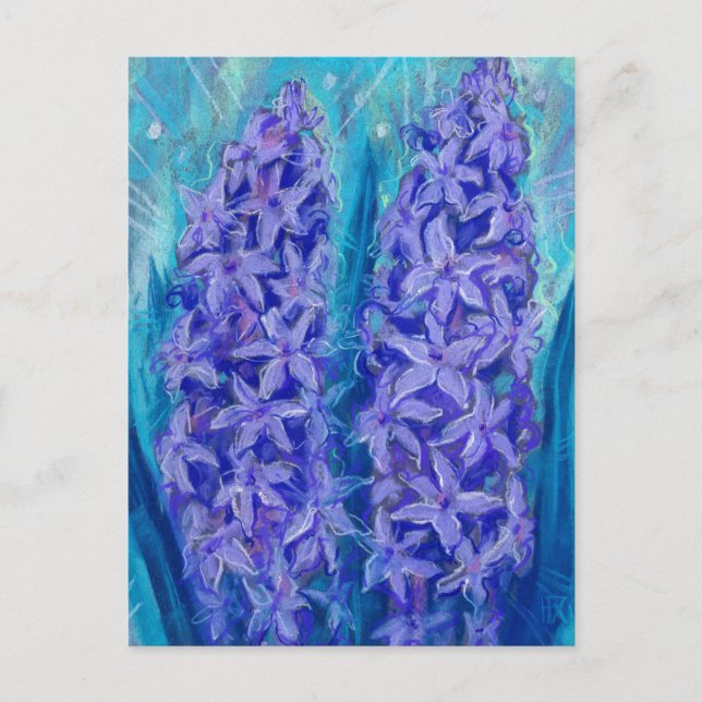 Hyacinths Sping Blume Ostern Geschenk Blumenmalere Postkarte (Vorderseite)
