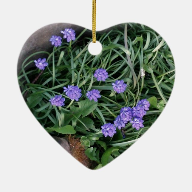 Hyakinth, blaue lila Blume, blumenreich Keramikornament (Hinten)