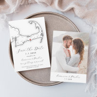 Hyannis MA Cape Cod Karte Schwarz-Weiß Hochzeit